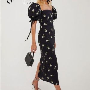 Manon dress in custom pink floral